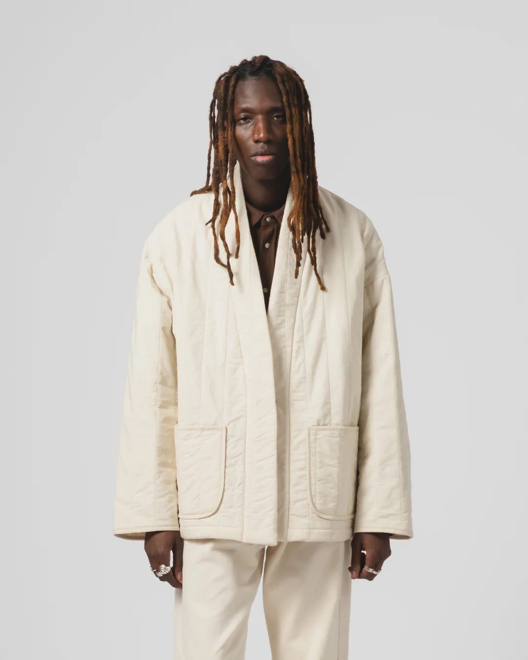 EAT DUST EDO JACKET - COTTON QUILT - ECRU