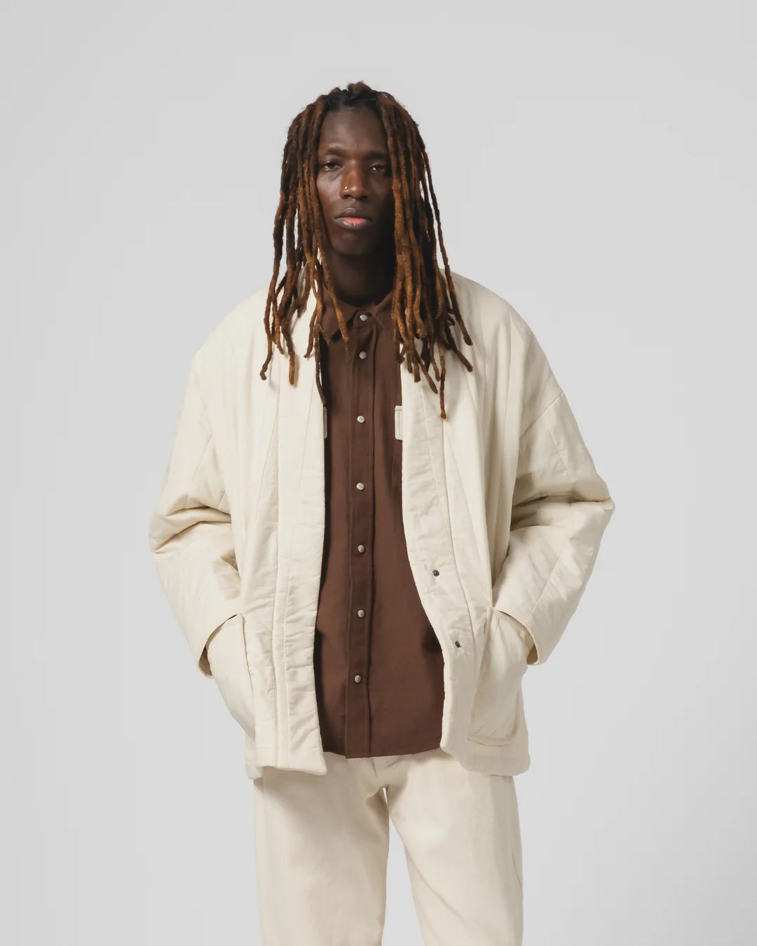 EAT DUST EDO JACKET - COTTON QUILT - ECRU