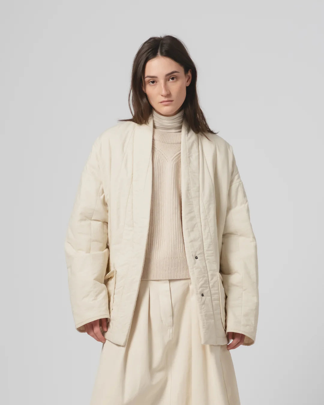 EAT DUST EDO JACKET - COTTON QUILT - ECRU