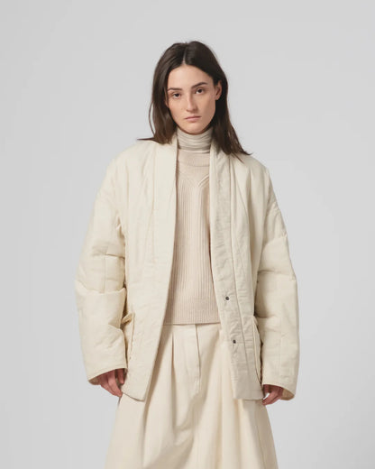 EAT DUST EDO JACKET - COTTON QUILT - ECRU