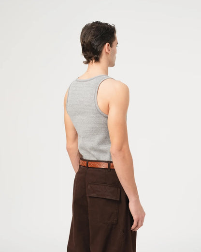 EAT DUST TANK TOP - MILITARY RIB - GREY MELANGE