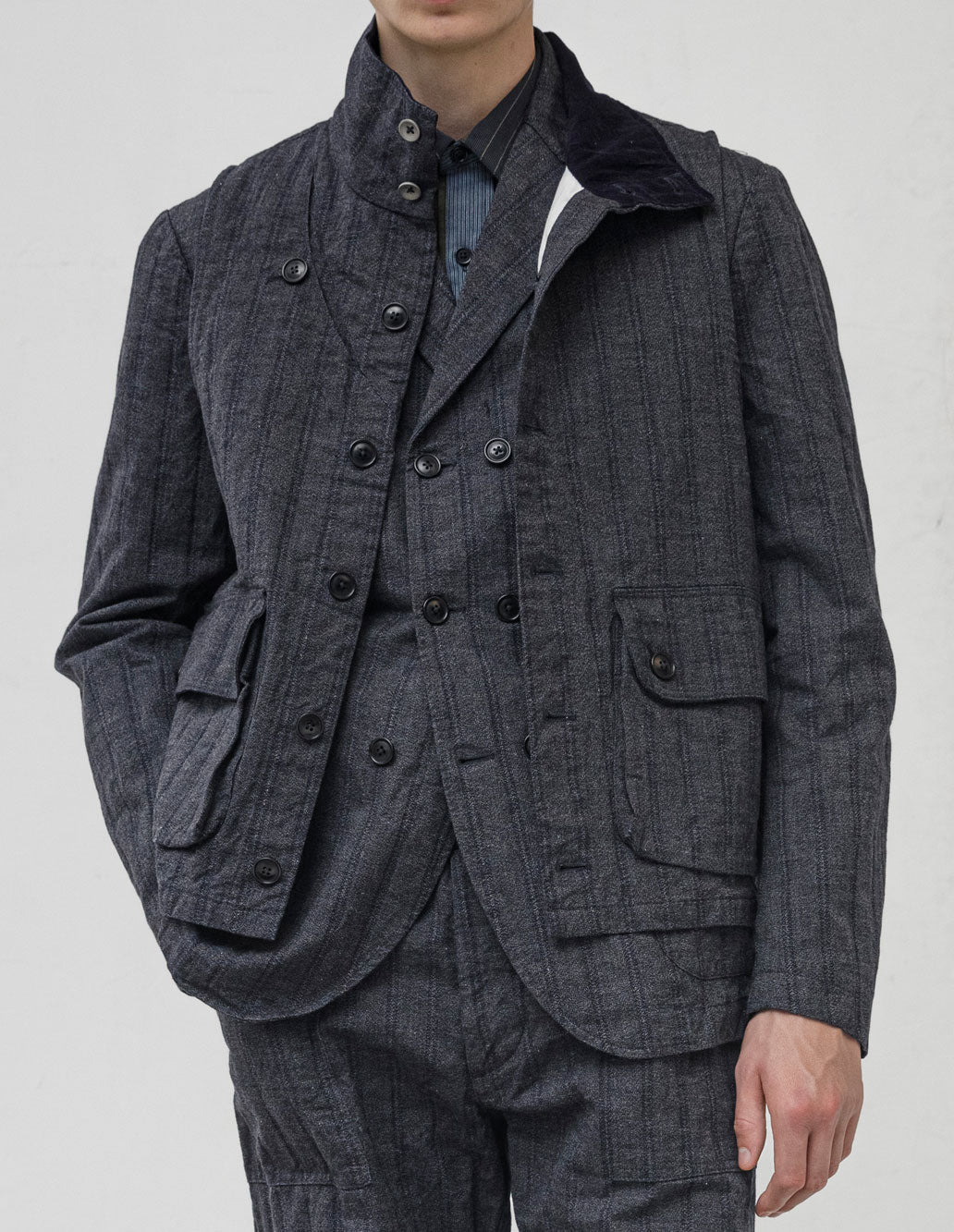 1ST PAT-RN OUTLANDER VEST - BLUE MODERN HICKORY