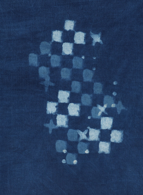 KARDO BLOCK PRINT CORDUROY BELT - INDIGO