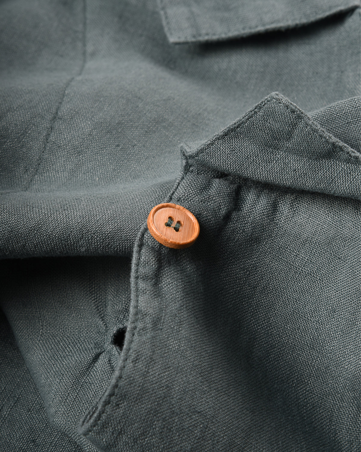 ARMOR LUX HERITAGE LINEN SMOCK DRESS - SILVER PINE