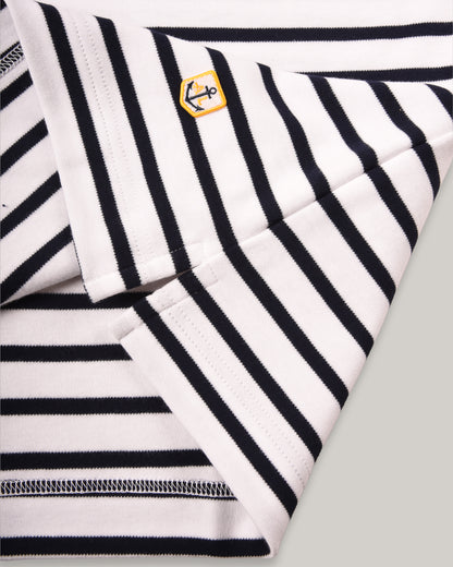 ARMOR LUX LADIES SLEEVELESS BRETON T-SHIRT - WHITE/ SEAL