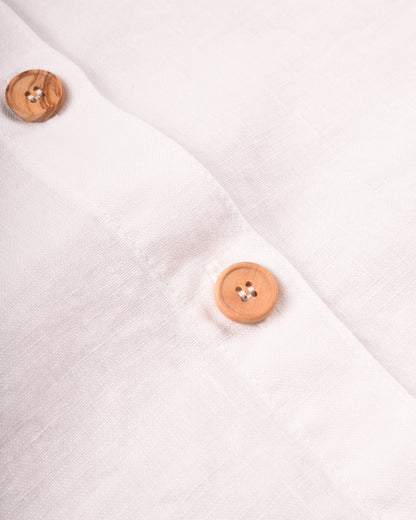 ARMOR LUX LADIES BOXY FIT LINEN SHIRT - WHITE