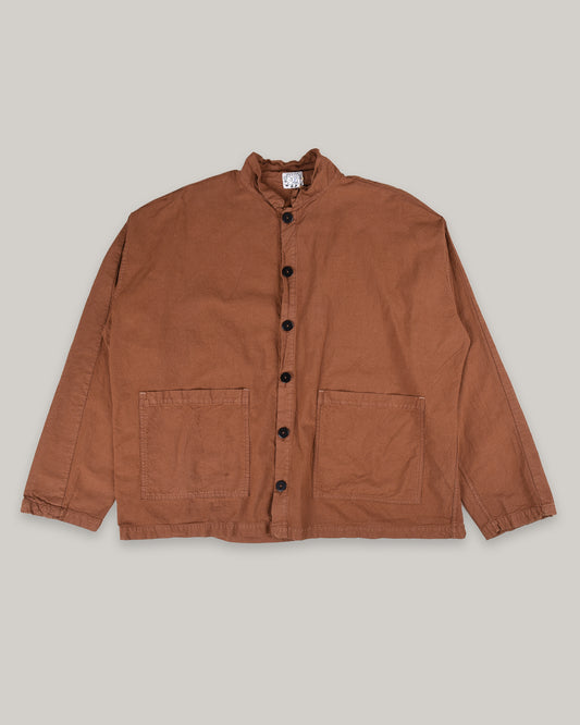TENDER ISOSCELES SHIRT - COTTON SHEETING - BROWN HAT