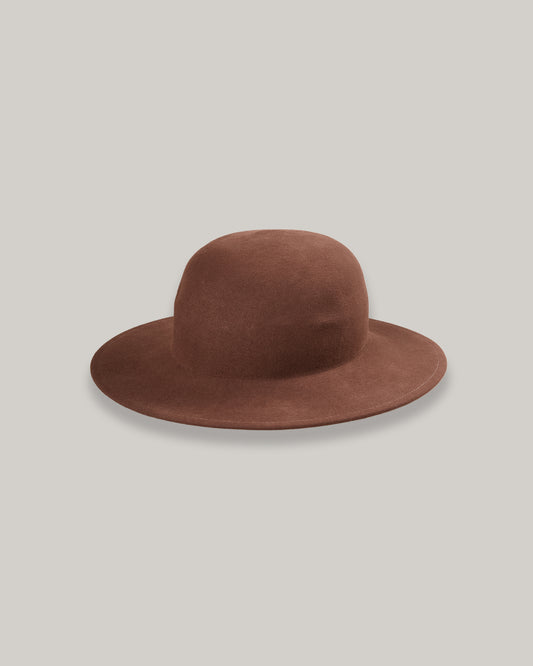 TENDER WOOL FELT OPERA HAT - BROWN HAT