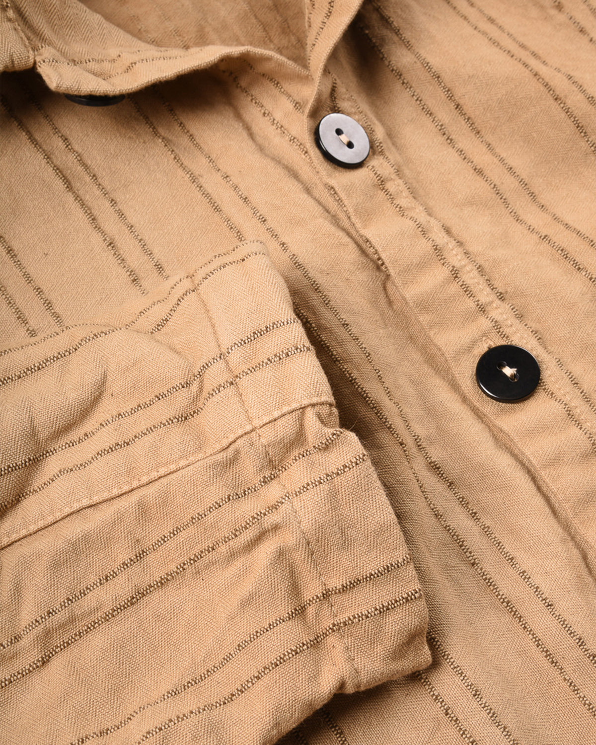 TENDER ISOSCELES SHIRT - WOOL STRIPE COTTON TATTERSALL - DRAB WELD