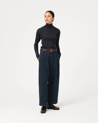 GIRLS OF DUST SELV. DENIM BRITISH WORKER PANT - ENIGMA DENIM - INKT