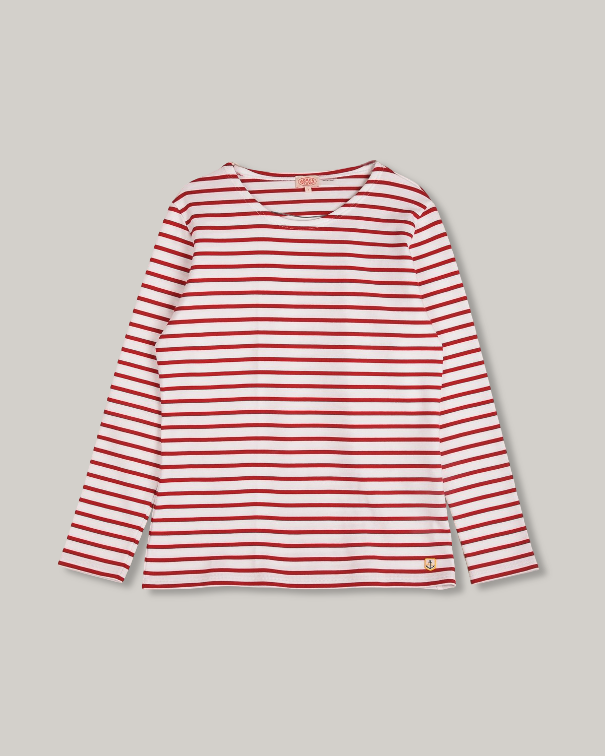 ARMOR LUX LADIES HERITAGE BRETON SHIRT L/S - WHITE/ BRAISE