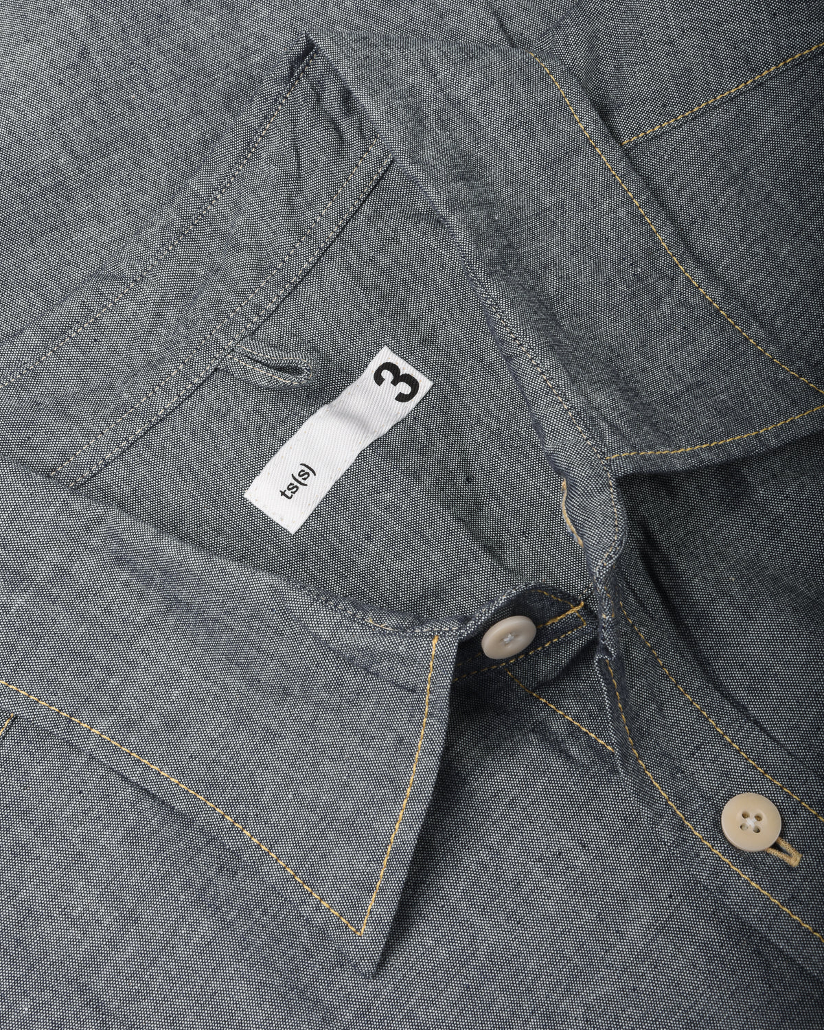 TS(S) ASYMMETRIC POCKET WORK SHIRT - NAVY