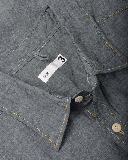 TS(S) ASYMMETRIC POCKET WORK SHIRT - NAVY