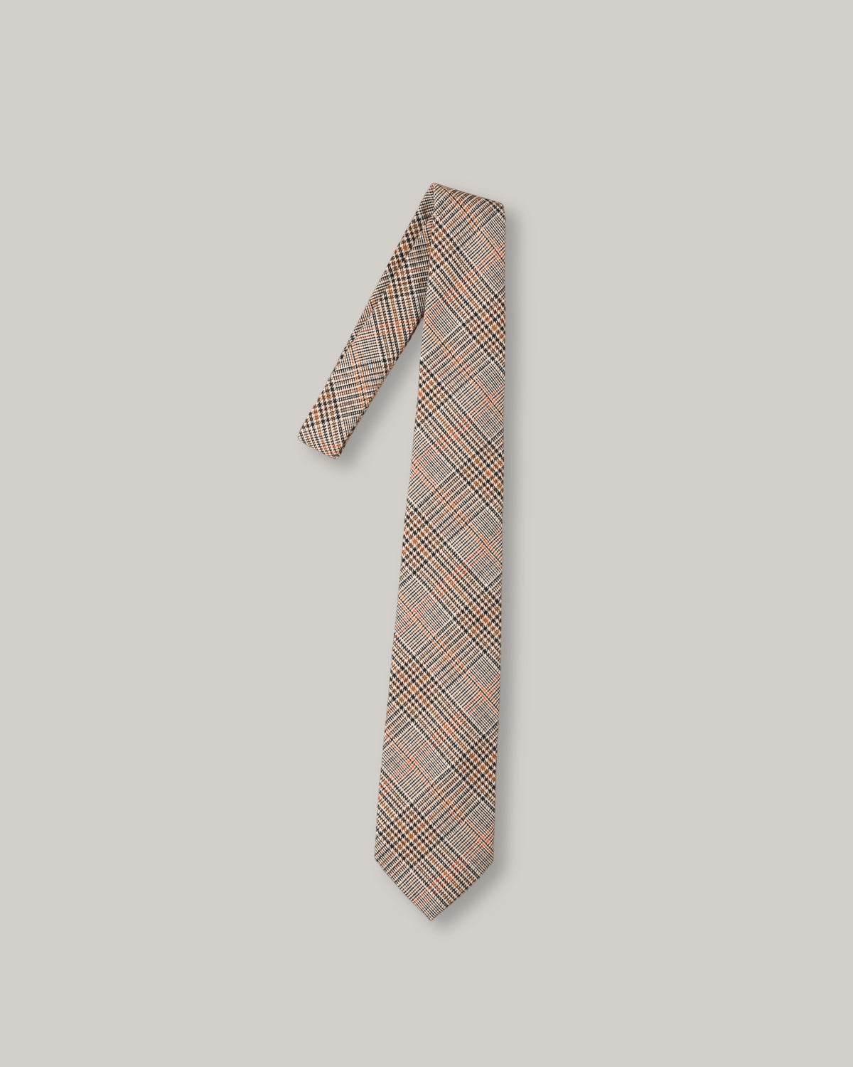 TS(S) SMOKY BASIC PLAID COTTON CLOTH NECK TIE - GLENPLAID