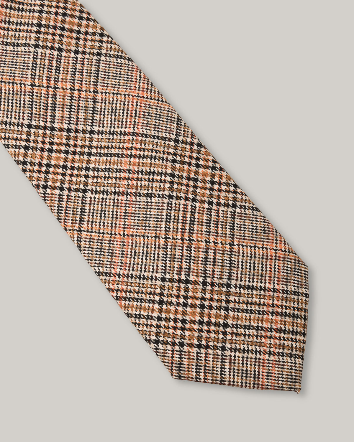 TS(S) SMOKY BASIC PLAID COTTON CLOTH NECK TIE - GLENPLAID