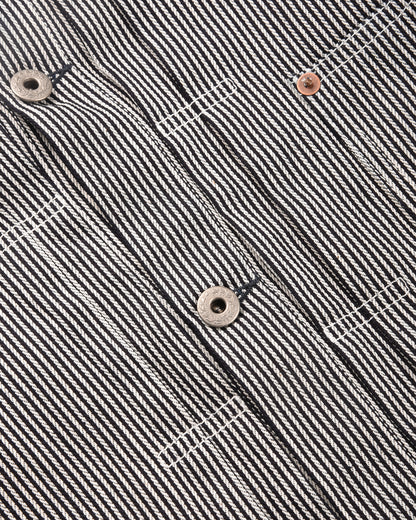 BLUE BLANKET JEANS J03 TYPE I JACKET - INDIGO HICKORY STRIPE