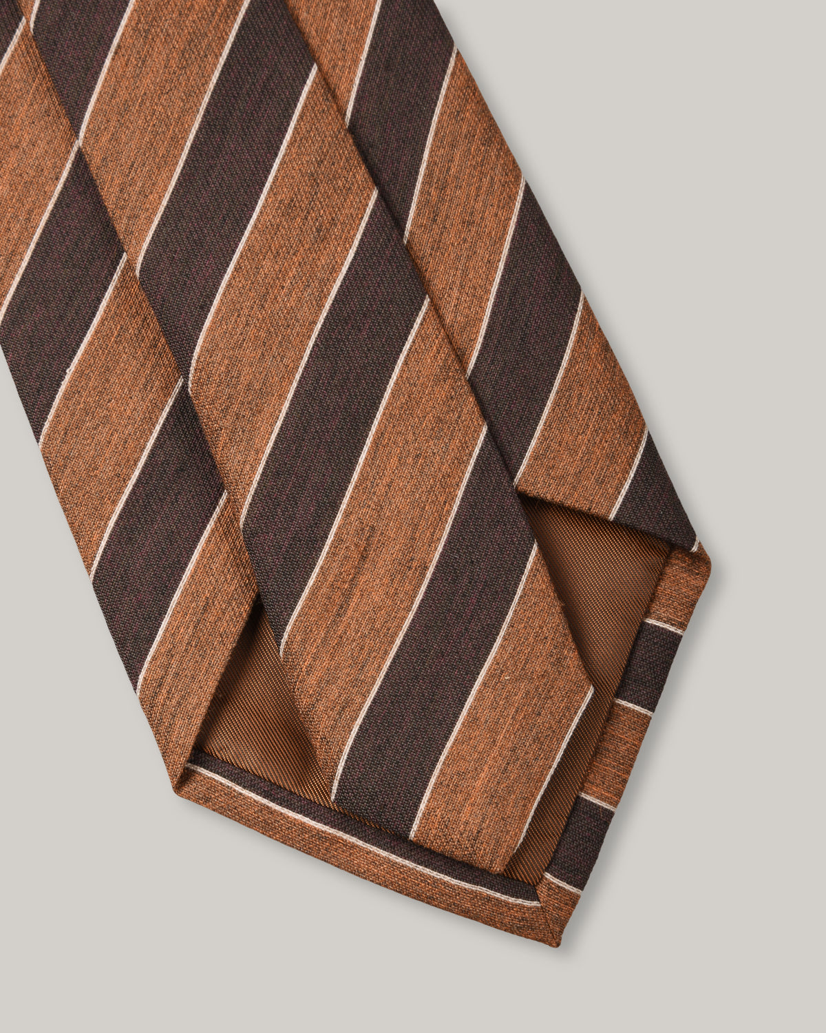 TS(S) BOLD STRIPE NECK TIE - BROWN