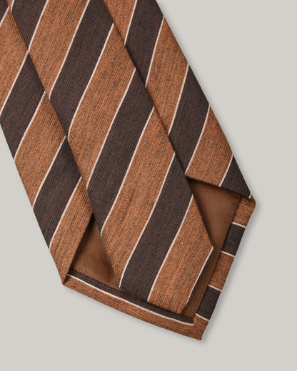 TS(S) BOLD STRIPE NECK TIE - BROWN