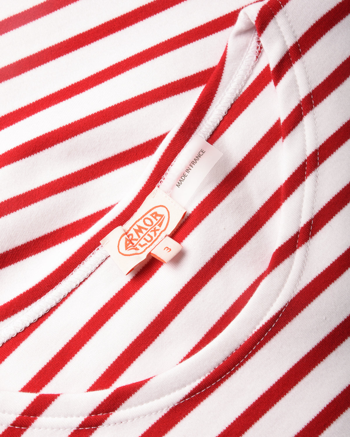 ARMOR LUX LADIES HERITAGE BRETON SHIRT L/S - WHITE/ BRAISE