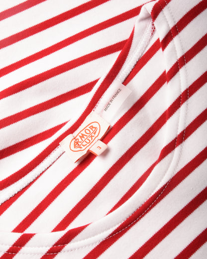 ARMOR LUX LADIES HERITAGE BRETON SHIRT L/S - WHITE/ BRAISE