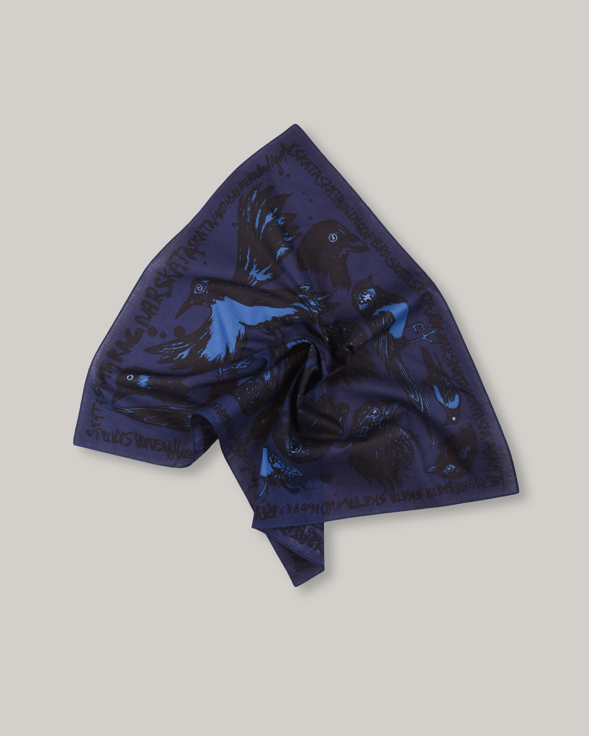 INDIGOFERA x RAGNAR PERSSON DEVIL'S BIRD BANDANA - BLUE/ BLACK