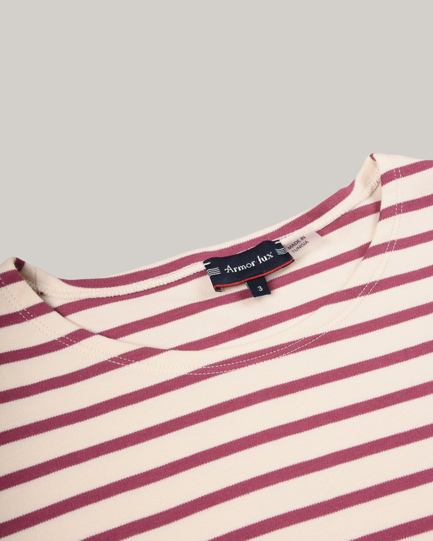 ARMOR LUX LADIES 'LESCONIL' BRETON SHIRT L/S - NATURE/ VIOLET QUARTZ