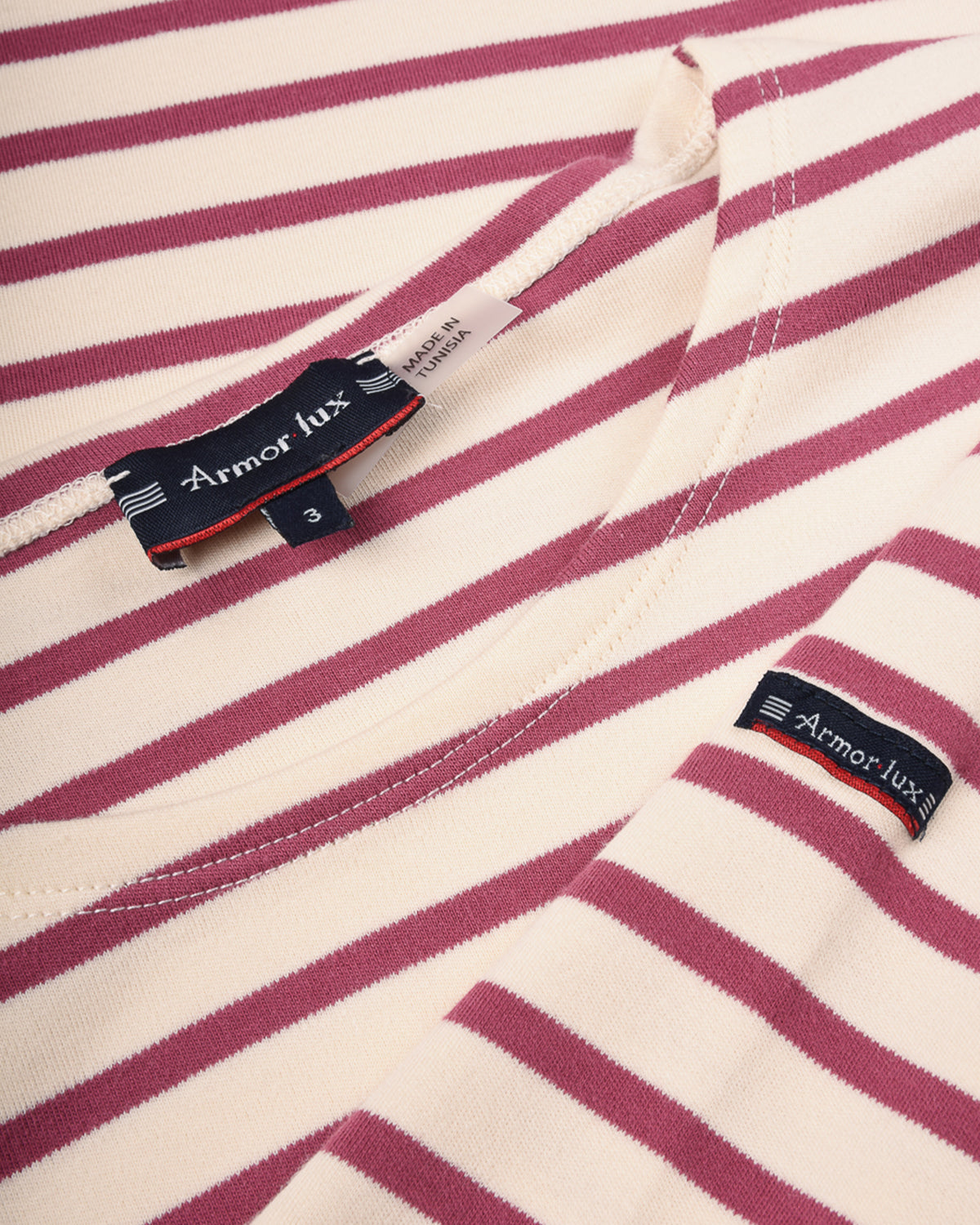 ARMOR LUX LADIES 'LESCONIL' BRETON SHIRT L/S - NATURE/ VIOLET QUARTZ