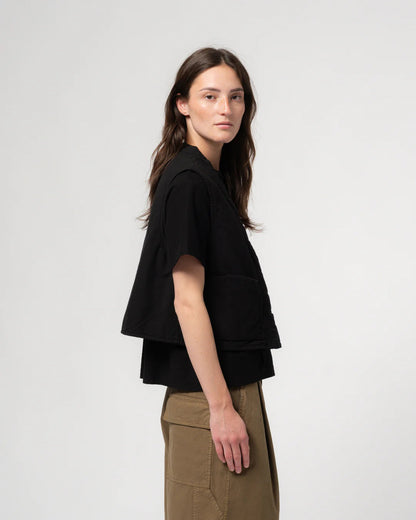 GIRLS OF DUST PADDED CORK VEST -  FADED BLACK