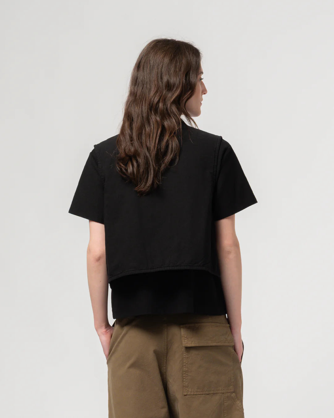 GIRLS OF DUST PADDED CORK VEST -  FADED BLACK