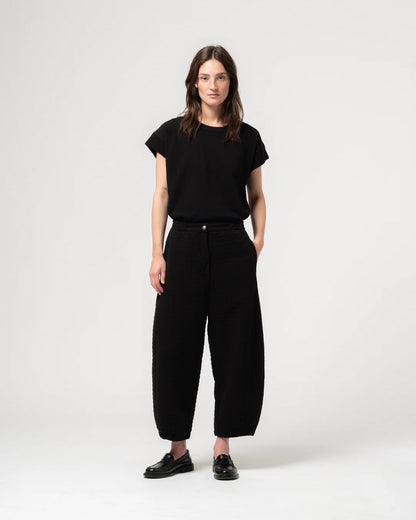 GIRLS OF DUST KARATE PANTS - SASHIKO COTTON - BLACK