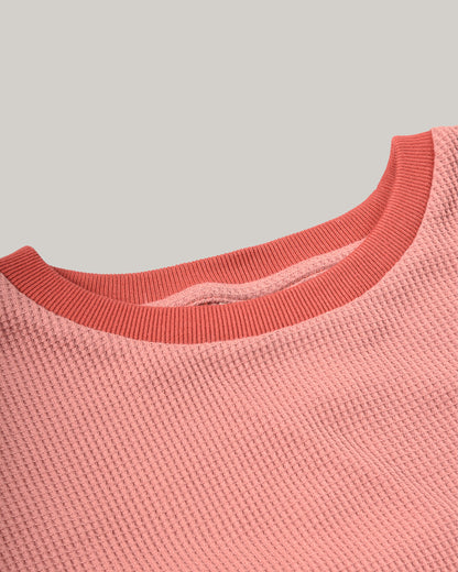W'MENSWEAR GAS STATION TEE - PINK WAFFLE