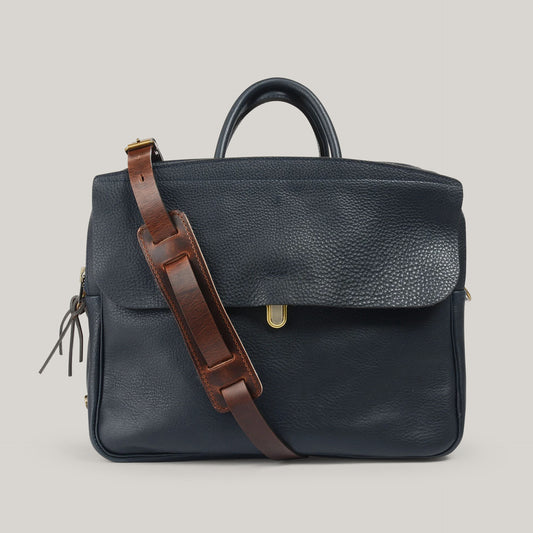 BLEU DE CHAUFFE ZEPPO BUSINESS BAG - NAVY BLUE
