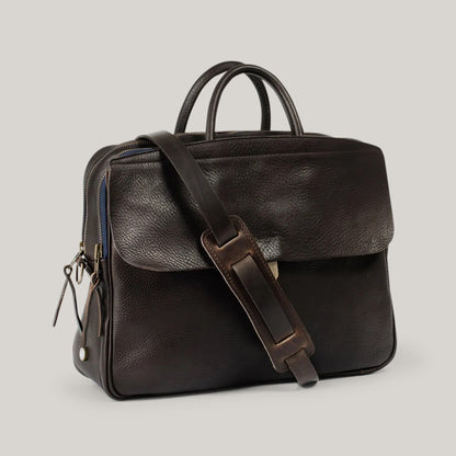 BLEU DE CHAUFFE ZEPPO BUSINESS BAG - MARRON BRUN