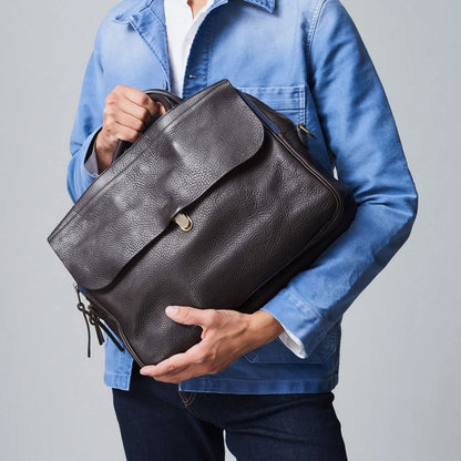 BLEU DE CHAUFFE ZEPPO BUSINESS BAG - MARRON BRUN