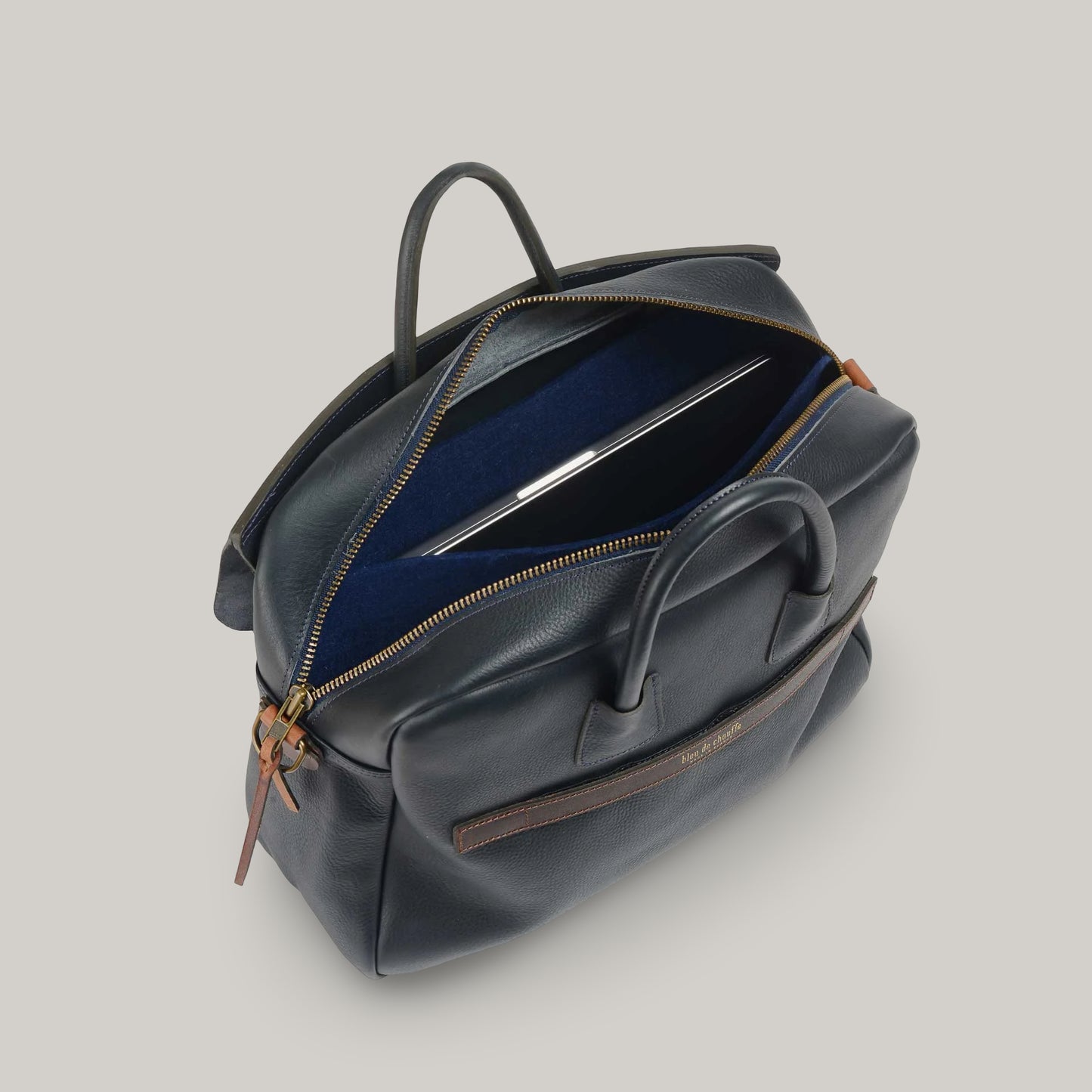 BLEU DE CHAUFFE ZEPPO BUSINESS BAG - NAVY BLUE