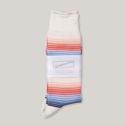 ANONYMOUS ISM SARAPE STRIPES CREW - OATMEAL