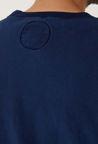 BLUE BLUE JAPAN KNITTED ORGANIC COTTON SWEAT HAND DYED CREW NECK PULLOVER - INDIGO