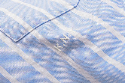 KNICKERBOCKER "BEEFY" COTTON ICON OXFORD SHIRT - BLUE STRIPE