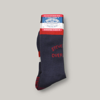 STEVENSON OVERALL CO. OVER-THE-CALF ATHLETIC SOCKS - NAVY