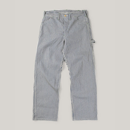 SUGAR CANE HICKORY STRIPE WORK PANT - NAVY BLUE