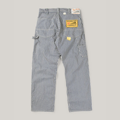 SUGAR CANE HICKORY STRIPE WORK PANT - NAVY BLUE