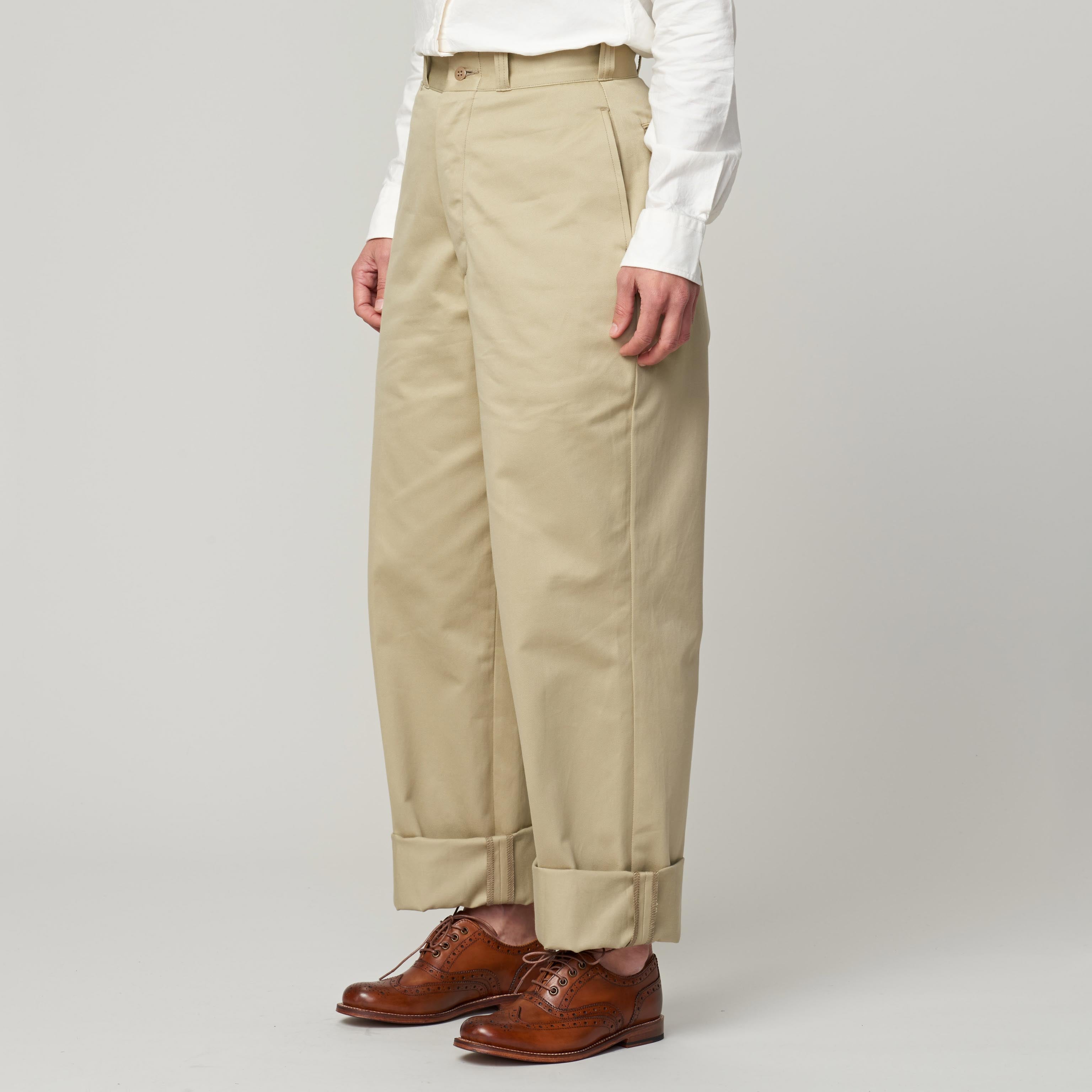 LENO CHINO TROUSERS - BEIGE – Pickings and Parry
