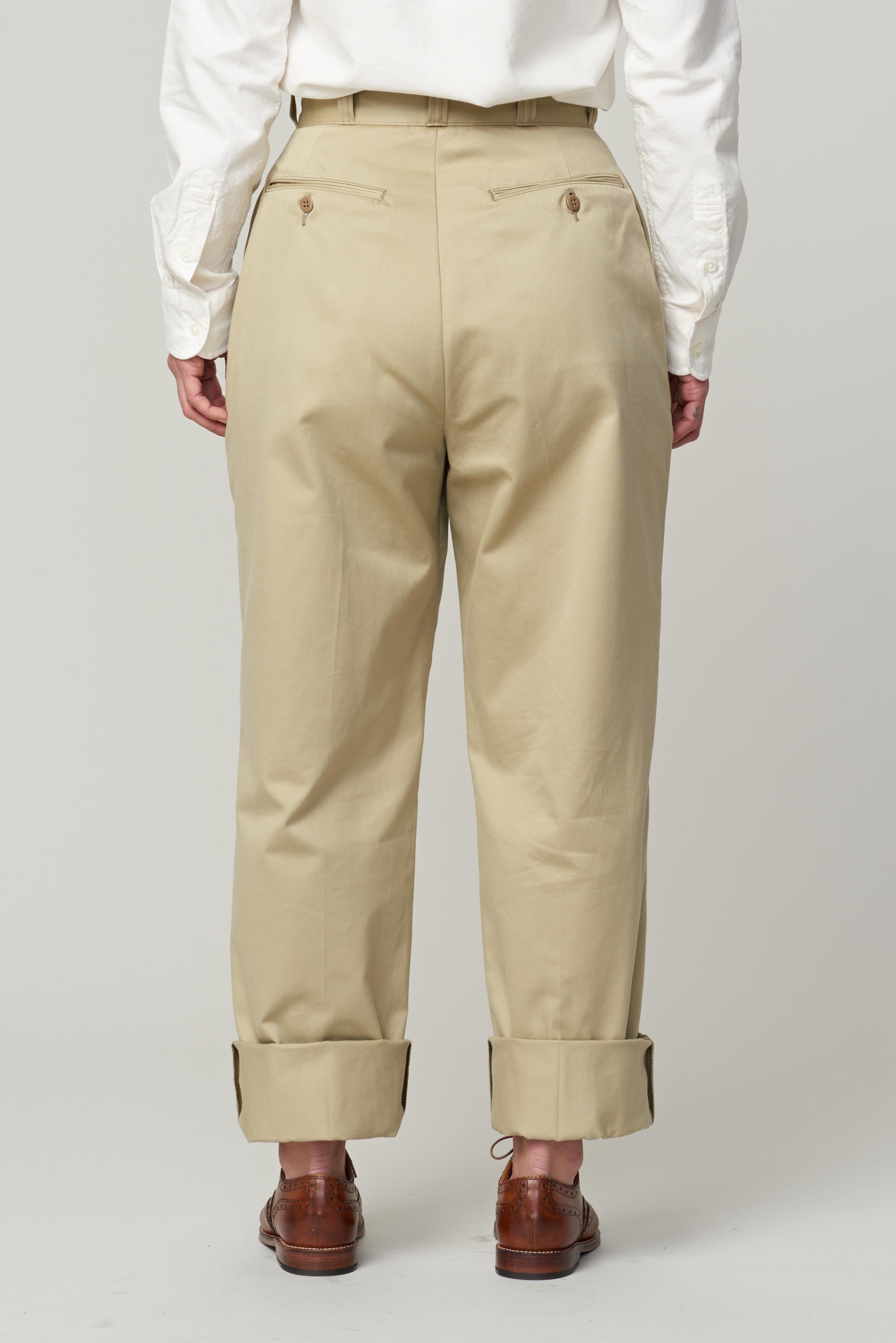 LENO CHINO TROUSERS - BEIGE – Pickings and Parry