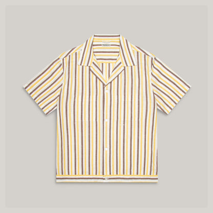KNICKERBOCKER COTTON & LINEN HIGHWAY SHIRT - WHITE