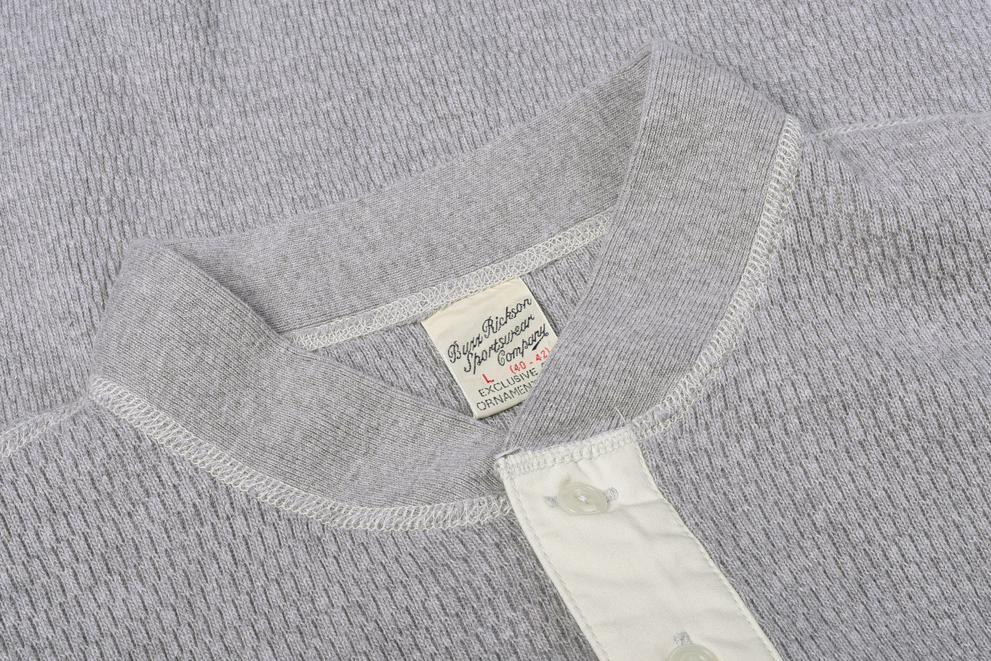 BUZZ RICKSON HENLEY NECK THERMAL - GREY