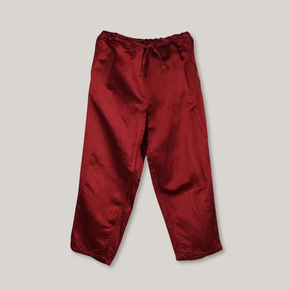 TS(S) GARMENT DYED SATIN CLOTH DRAWSTRING PANTS - RED