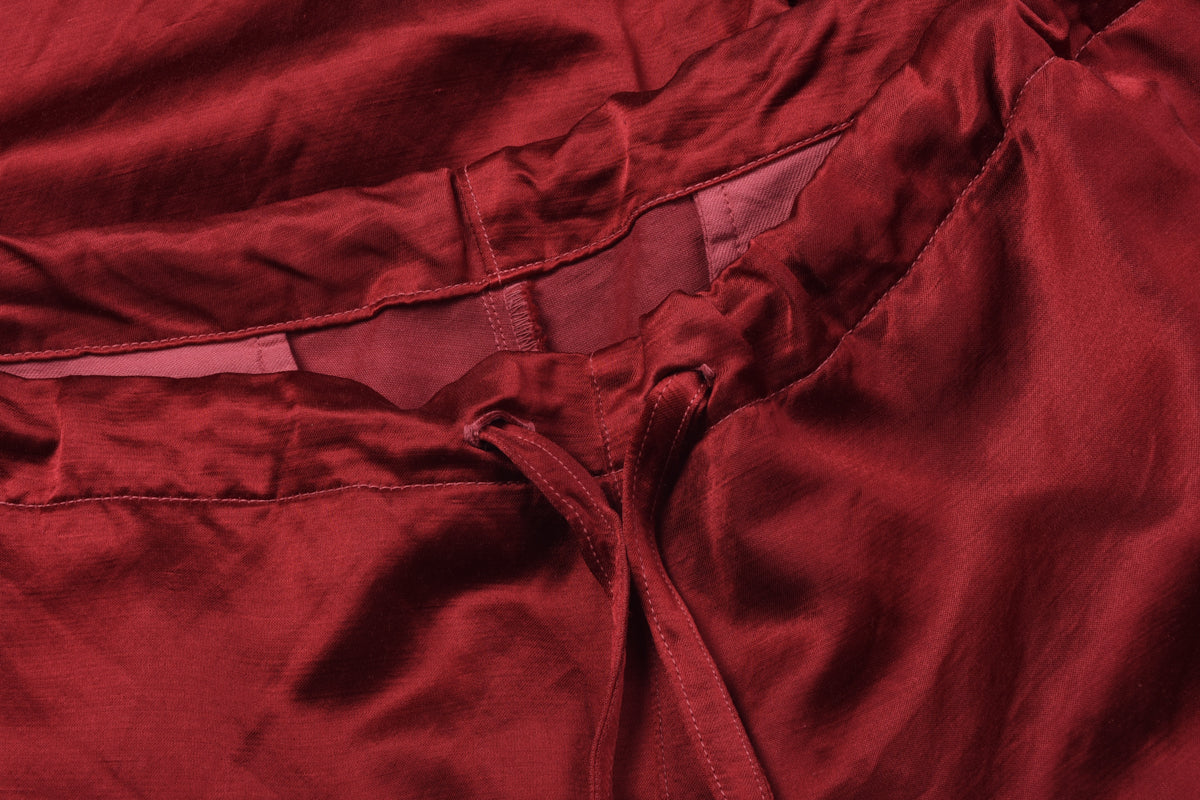 TS(S) GARMENT DYED SATIN CLOTH DRAWSTRING PANTS - RED
