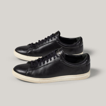 USED ZESPA ZSP4 SNEAKERS - BLACK LEATHER