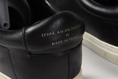 USED ZESPA ZSP4 SNEAKERS - BLACK LEATHER