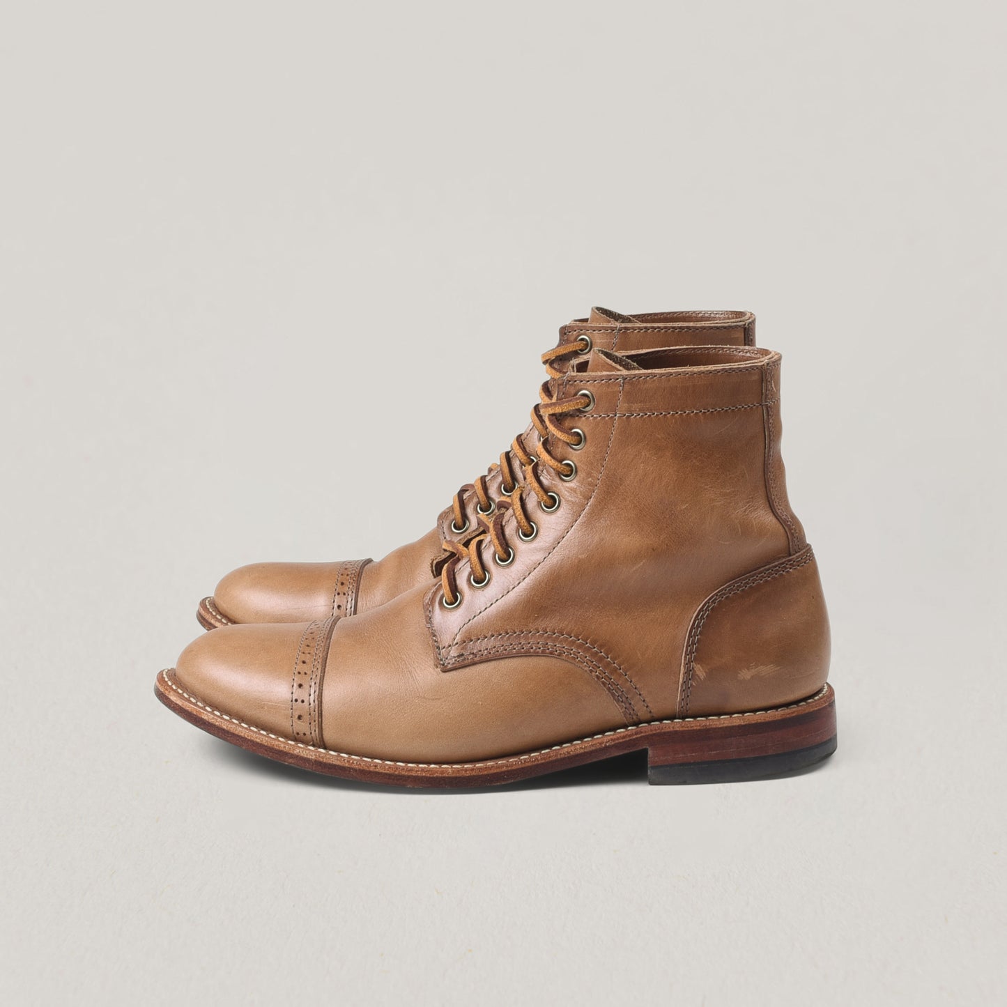 USED OAK STREET BOOTMAKERS CAP-TOE TRENCH BOOT - NATURAL CHROMEXCEL